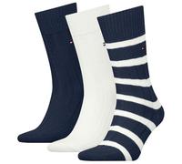 Tommy Hilfiger Giftbox Bootsock Calcetines clásicos, Azul Marino, 43-46 (Pack de 3) Hombres