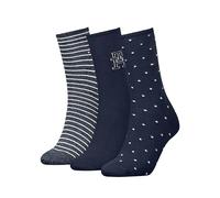 Tommy Hilfiger Giftbox Calcetines clásicos, Azul Marino, 39-42 (Pack de 3) Mujeres