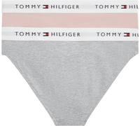 Tommy Hilfiger Braguitas Chicas Pack de 2 con Logotipo en la Cintura, Multicolor (Foggy Pink/L Gry Htr), 4-5 Años