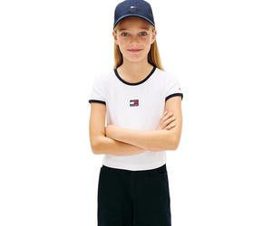 Tommy Hilfiger Girls Heritage Flag Top SS KG0KG09066 White (White) 12 Years