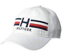 Tommy Hilfiger Gorra de béisbol Ajustable Ira de algodón para Hombre, Blanco clásico, Talla única
