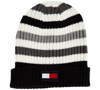 Tommy Hilfiger Gorro acanalado para hombre, Rayas gris jaspeado, talla única