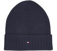 Tommy Hilfiger Gorro de Punto Hombre Flag Cotton Beanie con Cachemira, Azul (Space Blue), Talla única