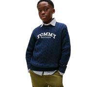 Tommy Hilfiger Graphic Cable CN KB0KB10347 - Suéter para niño, Color Azul (Azul Marino Nocturno Oscuro), 16 años, Azul (Dark Night Navy), 16 años