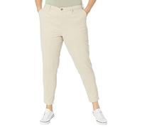 Tommy Hilfiger Hampton - Pantalón Chino para Mujer, Corte Recto Holgado, con bajo Vuelto, Caqui, 14 Plus