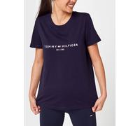Tommy Hilfiger Camiseta de Manga Corta Mujer Heritage con Cuello Redondo, Azul (Desert Sky), L