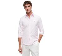 Tommy Hilfiger Heritage Oxford Stripe RF Shirt Mw0Mw36238 L/S Camisa para Hombre, Rosa (pétalos de Rosa/Blanco), S