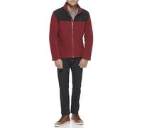 Tommy Hilfiger Herren Classic - Chaqueta de forro polar con cremallera frontal, negro/rojo, L