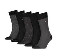 Tommy Hilfiger Herringbone Dot Calcetines clásicos, Negro, 39-42 (Pack de 5) Hombres