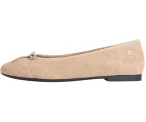 Tommy Hilfiger Hilfiger Bailarina de Gamuza FW0FW09357 para Mujer, Color Caqui (Lona Safari), 2.5