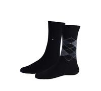 Tommy Hilfiger Hilfiger Check Men's Socks (2 Pack), calcetines Mujer, negro, 39/42