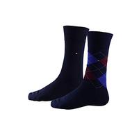 Tommy Hilfiger Classic Calcetines, Azul Marino/Rojo, 39-42 (Pack de 2) para Hombre