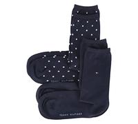 Tommy Hilfiger Hilfiger Dot Women's Socks (2 Pack), calcetines Unisex Niños, azul medianoche, 27/30