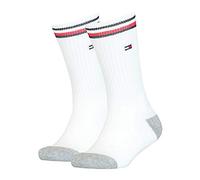 Tommy Hilfiger Crew Sock, Blanco (White), 39-42 (Pack de 2) Unisex Niños