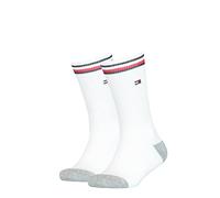 Tommy Hilfiger Hilfiger Iconic Kids' Sports Socks (2 Pack), calcetines Hombre, blanco, 47/49