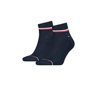 Tommy Hilfiger Hilfiger Iconic Men's Quarter Socks (2 Pack), calcetines Unisex Niños, azul marino oscuro, 39/42