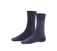 Tommy Hilfiger Hilfiger Small Stripe Men's Socks (2 Pack), calcetines Hombre, antracita, 43/46