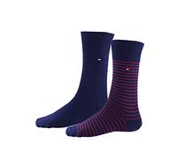 Tommy Hilfiger Hilfiger Small Stripe Men's Socks (2 Pack), calcetines Hombre, original, 47/49