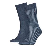 Tommy Hilfiger Hilfiger Small Stripe Men's Socks (2 Pack), calcetines Hombre, pantalones vaqueros, 39/42