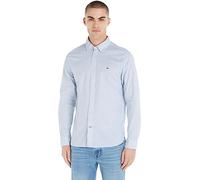 Tommy Hilfiger Hombre Camisa Core 1985 Flex Oxford Manga Larga, Azul (Calm Blue), S