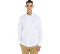 Tommy Hilfiger Hombre Camisa Dobby Print manga larga, Multicolor (White/Light Blue), 43W