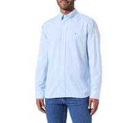 Tommy Hilfiger Hombre Camisa Natural Soft Manga Larga, Multicolor (Vessel Blue/Optic White), S