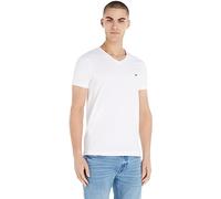 Tommy Hilfiger Hombre Camiseta Manga Corta Core Stretch Cuello de Pico, Blanco (White), S