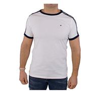 Tommy Hilfiger Hombre Camiseta Manga Corta Cuello Redondo, Blanco (White), S
