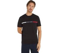 Tommy Hilfiger Hombre Camiseta Manga Corta Cuello Redondo, Negro (Black), S