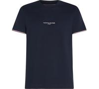 Tommy Hilfiger Hombre Camiseta Manga Corta Tipped tee Cuello Redondo, Azul (Desert Sky), S