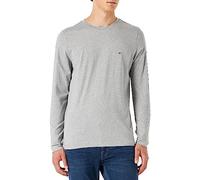 Tommy Hilfiger Hombre Camiseta Manga Larga Tommy Logo Algodón, Gris (Light Grey Heather), XS
