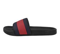 Tommy Hilfiger Hombre Chanclas Rubber TH Flag Pool Slide Chancletas, Negro (Black), 40 EU