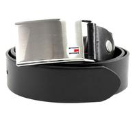 Tommy Hilfiger Hombre Cinturón TH Plaque Belt 3.5 Adj Cinturón de Cuero, Negro (Black), 110