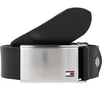 Tommy Hilfiger Hombre Cinturón TH Plaque Belt 3.5 Adj Cinturón de Cuero, Negro (Black), 85