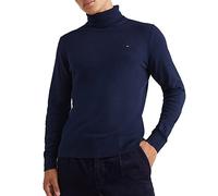 Tommy Hilfiger Hombre Jersey Cashmere Roll Neck Cuello Vuelto, Azul (Desert Sky), XL