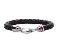 Tommy Hilfiger Hombre Jewelry Pulsera de Piel, Negro
