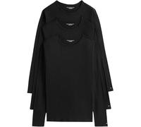Tommy Hilfiger Hombre Pack de 3 Camiseta de manga largas Basic, Negro (Black/ Black/ Black), M
