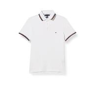 Tommy Hilfiger Hombre Polo de Manga Corta 1985 RWB Tipped Slim Polo Slim Fit, Blanco (White), L