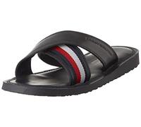 Tommy Hilfiger Hombre Sandalias Criss Cross Sandal de Cuero, Azul (Desert Sky), 40 EU