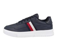 Tommy Hilfiger Hombre Sneaker con suela cupsole Supercup Leather Stripes Zapatillas, Azul (Desert Sky), 42 EU
