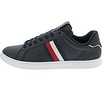 Tommy Hilfiger Hombre Sneaker Suela Cupsole Corporate Leather Cup Stripes Zapatillas, Azul (Desert Sky), 40 EU