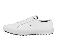 Tommy Hilfiger Hombre Sneaker vulcanizada Cleated Zapatillas, Blanco (White), 41 EU