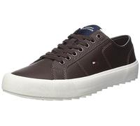 Tommy Hilfiger Hombre Sneaker vulcanizada Cleated Zapatillas, Marrón (Cocoa), 41 EU