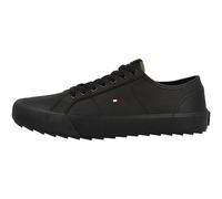 Tommy Hilfiger Hombre Sneaker vulcanizada Cleated Zapatillas, Negro (Triple Black), 46 EU