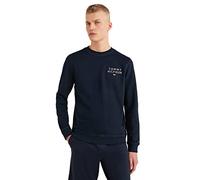 Tommy Hilfiger Hombre Sudadera sin Capucha, Azul (Desert Sky), L