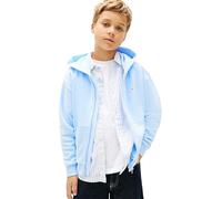 Tommy Hilfiger Hoodie con Cremallera Infantil Unisex Mini Corp y bajo de canalé, Azul (Sweet Blue), 16 Años