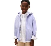 Tommy Hilfiger Hoodie con Cremallera Infantil Unisex Mini Corp y bajo de canalé, Morado (Periwinkle Dusk), 8 Años