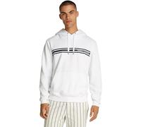 Tommy Hilfiger Hoodie Hombre Central Chest Stripe con Capucha, Blanco (White), S