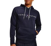 Tommy Hilfiger Hoodie Hombre Core Tommy Logo con Capucha, Azul (Sky Captain), M