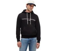 Tommy Hilfiger Hoodie Hombre Core Tommy Logo con Capucha, Negro (Jet Black), S